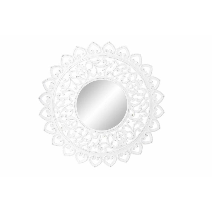 Espejo Indio DKD Home Decor Blanco 2.5 x 90 x 90 cm Espejo Indio DKD Home Decor Blanco 2.5 x 90 x 90 cm