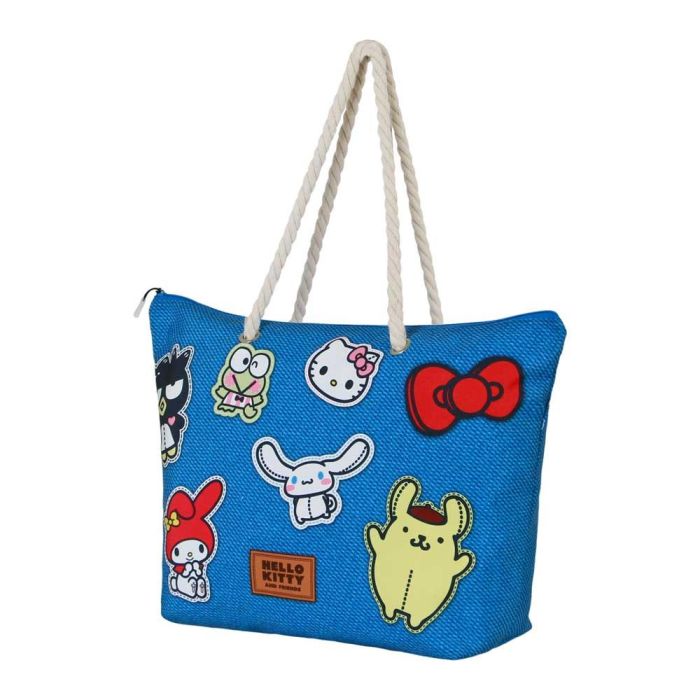 Sanrio Hello Kitty Bolsa de Playa Soleil Stickers Azul - 30L, Poliéster Sanrio Hello Kitty Bolsa de Playa Soleil Stickers Azul - 30L, Poliéster