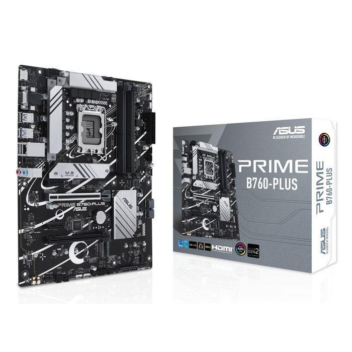 Asus PRIME B760-PLUS Intel B760 LGA 1700 ATX Placa Base con PCIe 5.0, 3 Slots M.2 PCIe 4.0, DDR5, LAN Realtek 2.5Gb, DisplayPort, HDMI, USB 3.2 Gen 2x2 Type-C y Sincronización Aura Asus PRIME B760-PLUS Intel B760 LGA 1700 ATX Placa Base con PCIe 5.0, 3 Slots M.2 PCIe 4.0, DDR5, LAN Realtek 2.5Gb, DisplayPort, HDMI, USB 3.2 Gen 2x2 Type-C y Sincronización Aura
