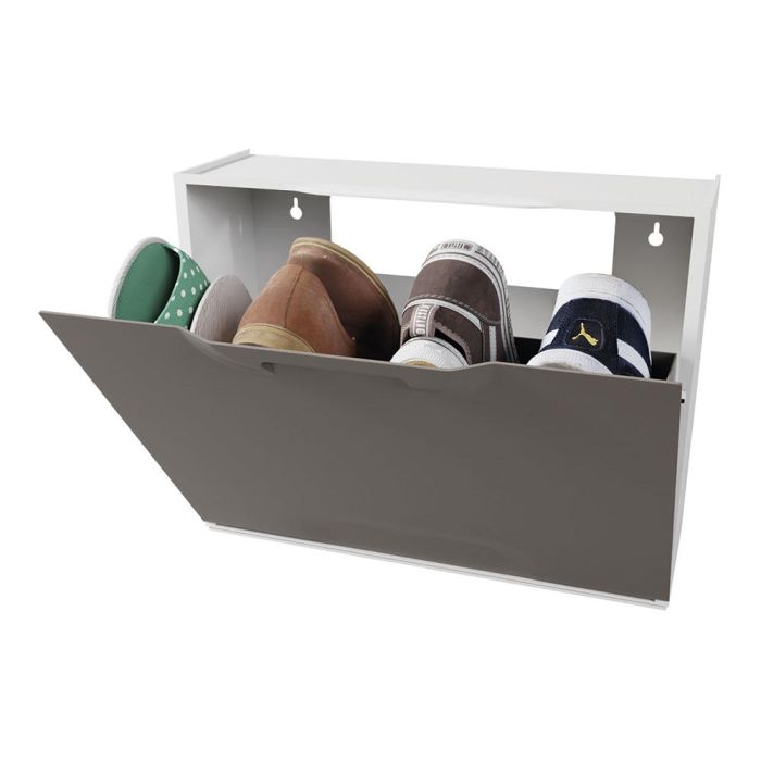 Zapatero apilable de polipropileno marrón 51 x 17,3 x 40,1 cm 1