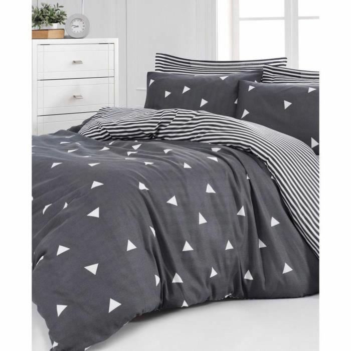 Juego de Cama Funda Nórdica 220x240 cm + 2 Fundas Almohada 60x60 cm Gris 65% Algodón 35% Poliéster ASI8683342642484 2