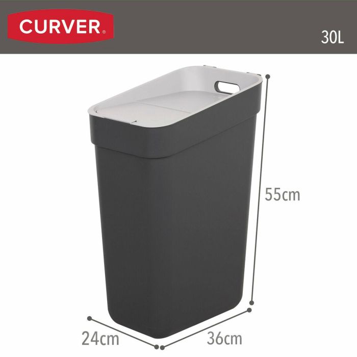 Cubo de basura Curver Gris Plástico 30 L (6 Unidades) 3 Cubo de basura Curver Gris Plástico 30 L (6 Unidades) 3