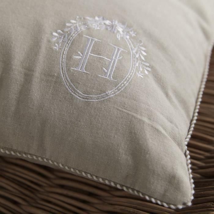 Cojín - HOY - CHARME - Chambray x Petite broderie Berenice - 40 x 40 cm 2