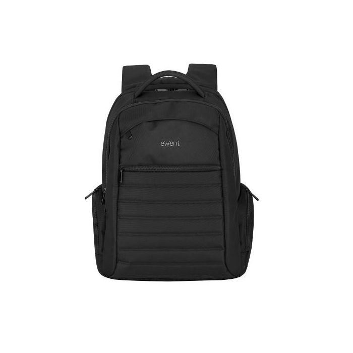 Ewent EW2528 Mochila para Portátil Urban 17.3" (43.9 cm) Resistente al Agua, Doble Revestimiento Interior, Poliéster Negro