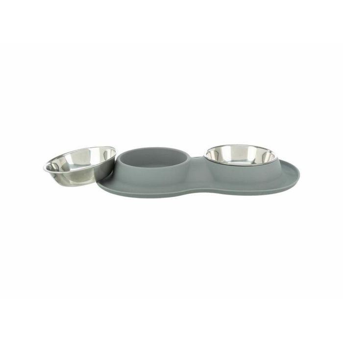 Comedero para Perro Trixie Gris Acero Inoxidable Ø 16 cm Doble 2 × 0,4 L 40 × 5 × 23 cm (2 Unidades) 4 Comedero para Perro Trixie Gris Acero Inoxidable Ø 16 cm Doble 2 × 0,4 L 40 × 5 × 23 cm (2 Unidades) 4
