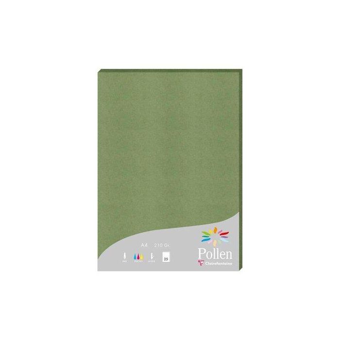 Papel Clairefontaine Pollen A4 210G 25H Verde Salvia
