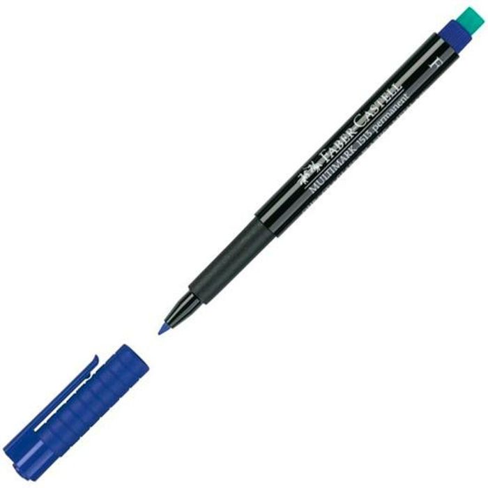 Rotulador permanente Faber-Castell Multimark 1513 F Azul (10 Unidades) 1