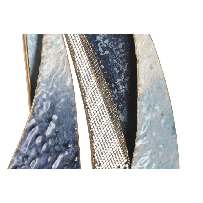 Decoracion Pared Atlantico DKD Home Decor Azul Marino Dorado 4 x 59 x 83 cm (2 Unidades) 2