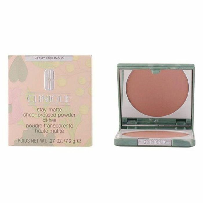 Clinique #03-stay beige STAY MATTE SHEER Polvos Compactos Acabado Mate Sin Aceites para Piel Mixta a Grasa Hipoalergénico 7,6 g 1