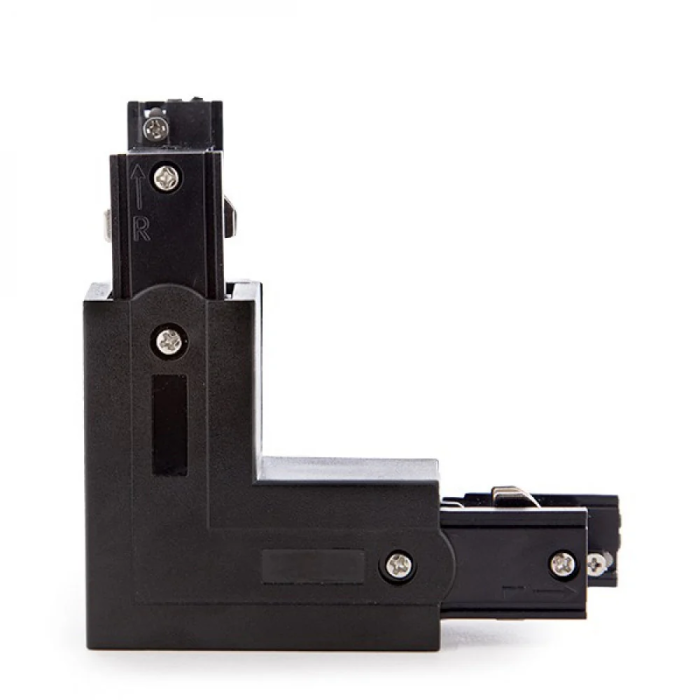 Conector L Carril Trifásico Negro