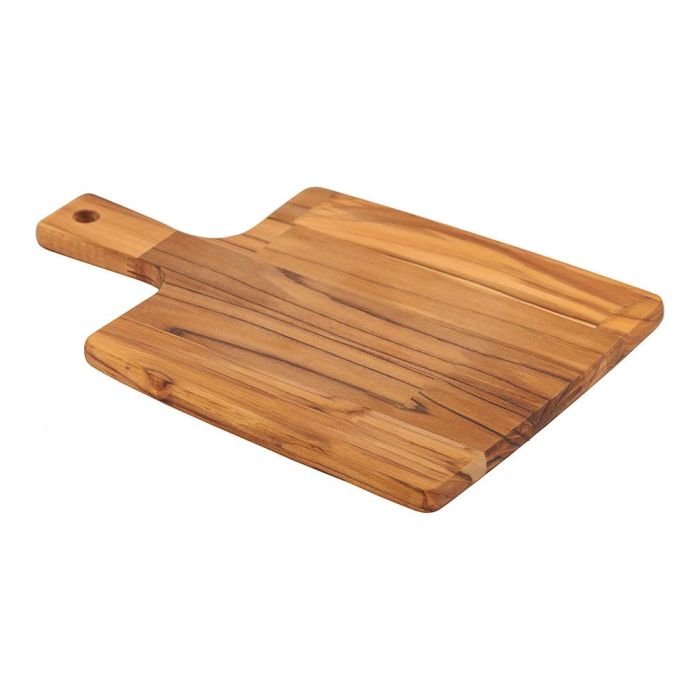 Tramontina Tabla para Cortar y Servir de Madera de Teca FSC con Mango 24 x 23 x 1.8 cm