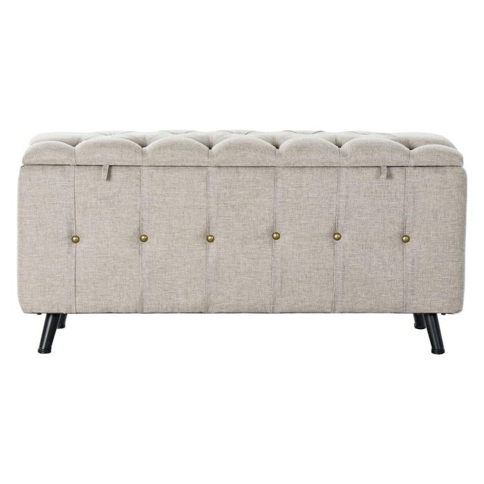 Banqueta DKD Home Decor   Negro Beige Metal 103 x 42 x 52 cm (2 Unidades) 2