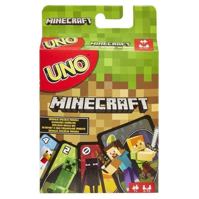 Mattel Games - Uno Minecraft - Juego de cartas - A partir de 7 años - UNO - FPD61