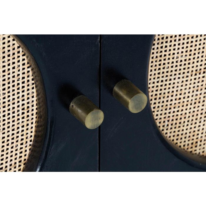 DKD Home Decor Buffet Moderno Negro Natural Mango Ratan 40 x 65 x 150 cm 5