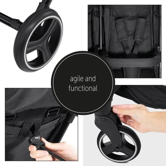 Hauck Cochecito Doble Swift X Duo Negro – Ultraligero, Compacto, Plegado con Una Mano, desde Nacimiento hasta 3 Años 3