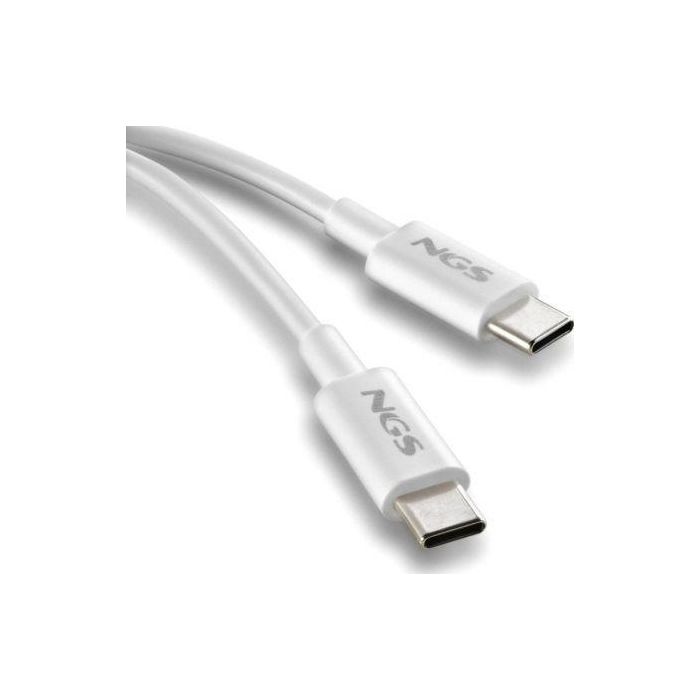 NGS Cable USB Tipo-C Macho - USB Tipo-C Macho ZYRO 60W-1 Blanco 1m Carga Rápida 60W USB 2.0 480Mbps 2