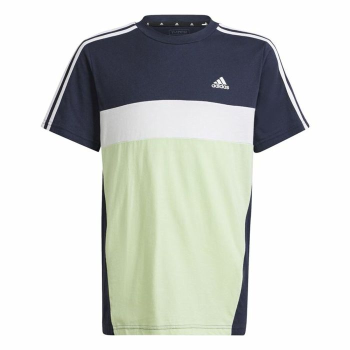 Camiseta de Manga Corta Infantil Adidas 3 Bnadas 9-10 Años Azul