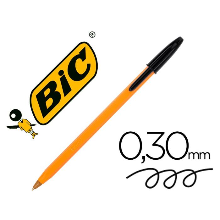 Bic Bolígrafo Naranja Original Fine Negro Caja 20 Ud