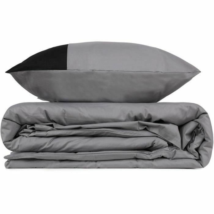 Juego de cama 1 funda nórdica 220x240 cm + 2 fundas almohada 60x60 cm 100% Algodón Gris ASI8682870019355