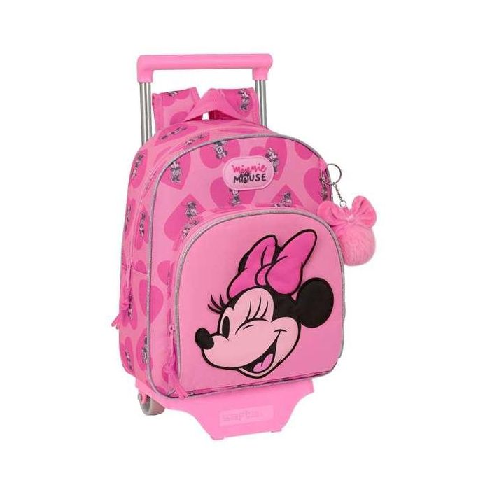 Mochila Escolar con Ruedas Minnie Mouse Loving Rosa 28 x 34 x 10 cm