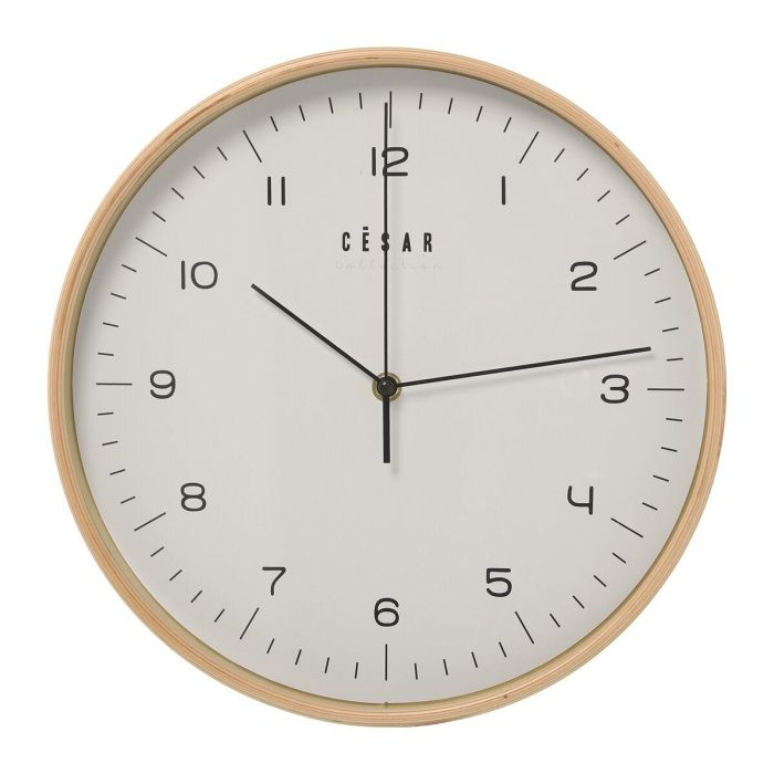 Reloj de Pared Alexandra House Living Blanco Marrón Madera 32 x 4 x 32 cm