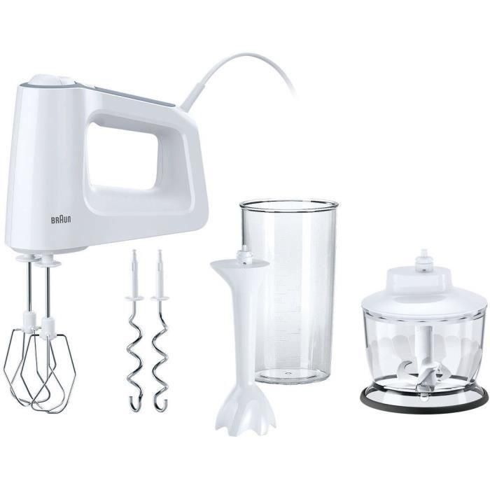 Braun HM3135WH Batidora de Mano y Mezclador de Masa 500W, 5 Velocidades + Turbo, con Mini-Picador 500ml y Vaso Mezclador 600ml, Blanco 0 Braun HM3135WH Batidora de Mano y Mezclador de Masa 500W, 5 Velocidades + Turbo, con Mini-Picador 500ml y Vaso Mezclador 600ml, Blanco 0