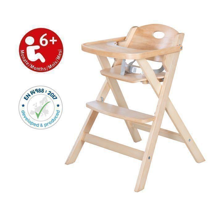 Roba Trona Plegable FOLD UP SMART con Bandeja y Arnés de Seguridad - Madera Natural para Bebés y Niños 2 Roba Trona Plegable FOLD UP SMART con Bandeja y Arnés de Seguridad - Madera Natural para Bebés y Niños 2