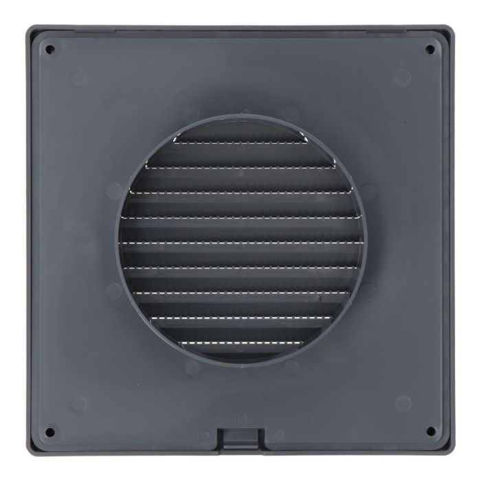 Edm Rejilla ventilación cuadrada empotrable ø 100mm 170x170x11,5mm ABS gris con mosquitera 1