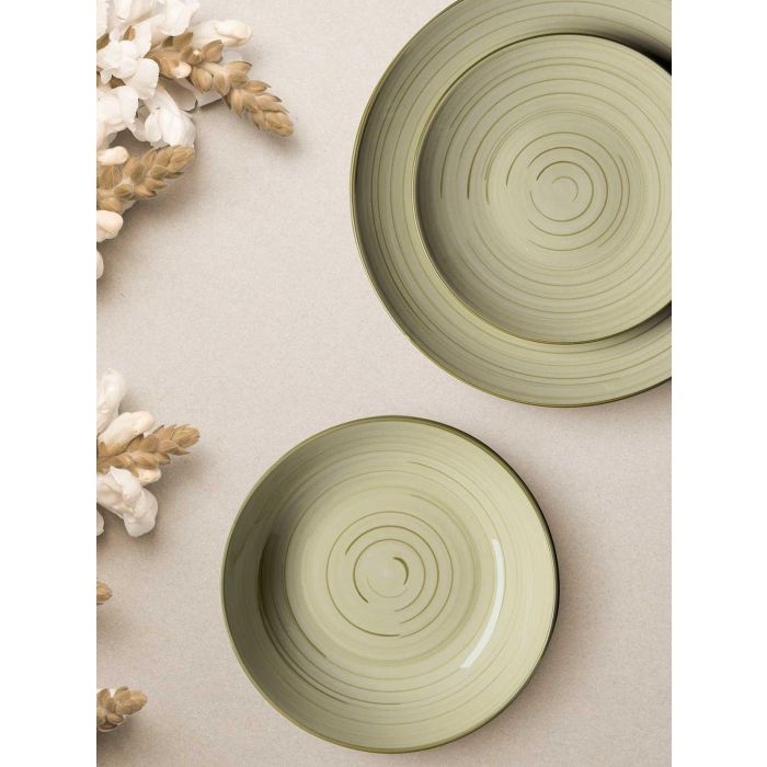Set Vajilla 12 Pcs Espiral Verde Oliva Vessia 28X29CM (2 Unidades) 2 Set Vajilla 12 Pcs Espiral Verde Oliva Vessia 28X29CM (2 Unidades) 2