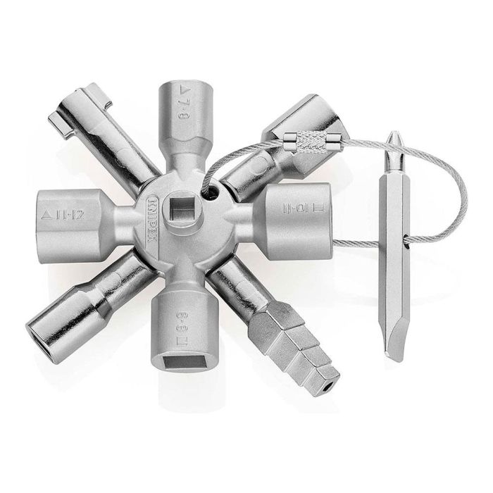 Knipex Llaves para armarios de control twinkey® 92 mm, 10 perfiles, 2 cruces, referencia 001101