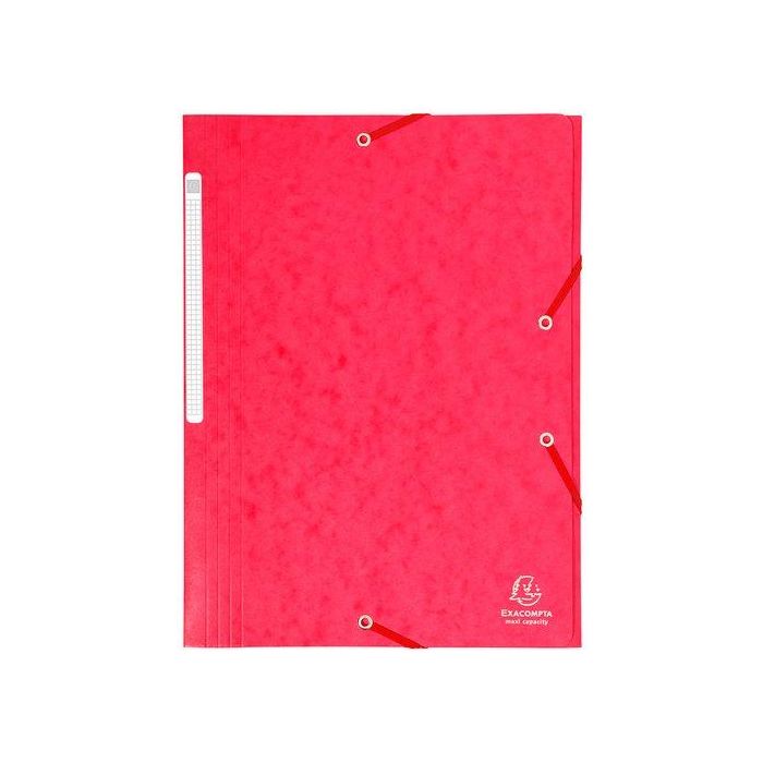 Carpeta De Gomas Y Solapas Exacompta Maxi Carton A4 Con Etiqueta Rojo