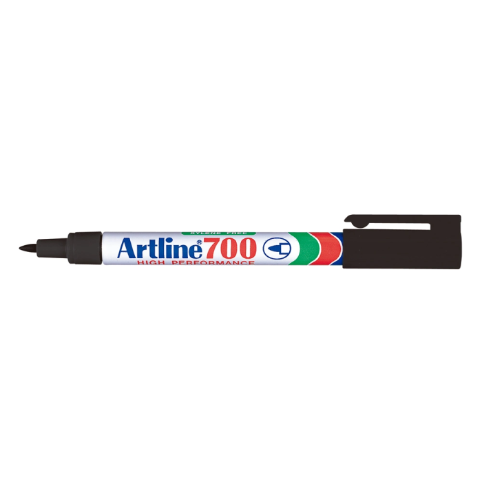 Artline EK-700 Rotulador Permanente Negro Punta Redonda 0.7 mm para Papel, Metal y Cristal 1