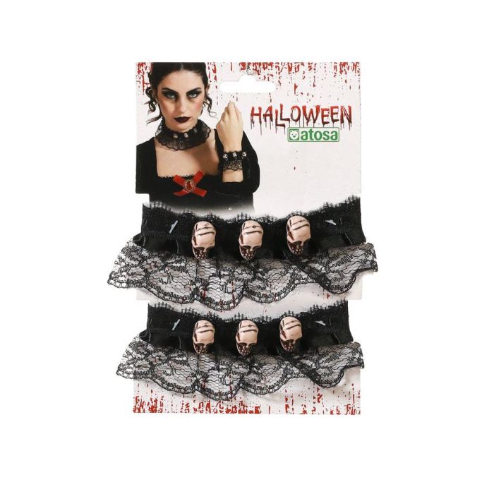 Set Halloween Collar Pulsera Calaveras Mujer Adulto 1