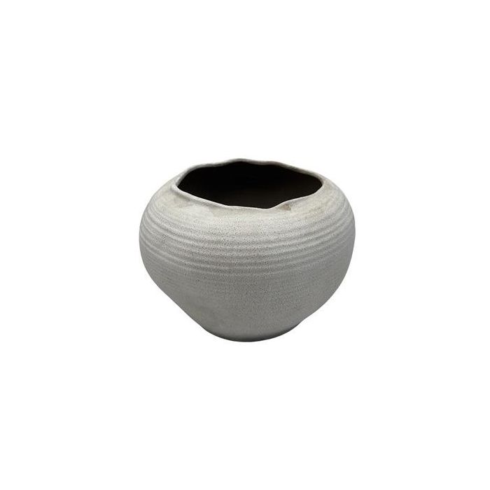 DKD Home Decor Jarron Blanco Marron Porcelana 23.5 x 23.5 x 17 cm (4 Unidades)