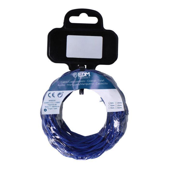 Edm H03VV-F 2 x 0,75 mm² Cable Textil Trenzado Azul, 5 m 0 Edm H03VV-F 2 x 0,75 mm² Cable Textil Trenzado Azul, 5 m 0