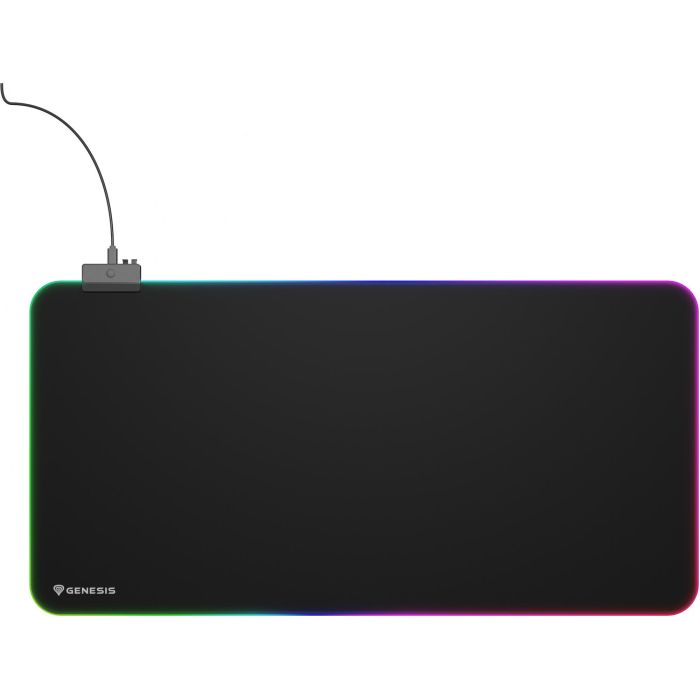GENESIS Boron 500 XXL RGB Alfombrilla de Ratón Gaming, Negra, con Iluminación LED RGB Multicolor, 800x400mm para Escritorio Completo 1