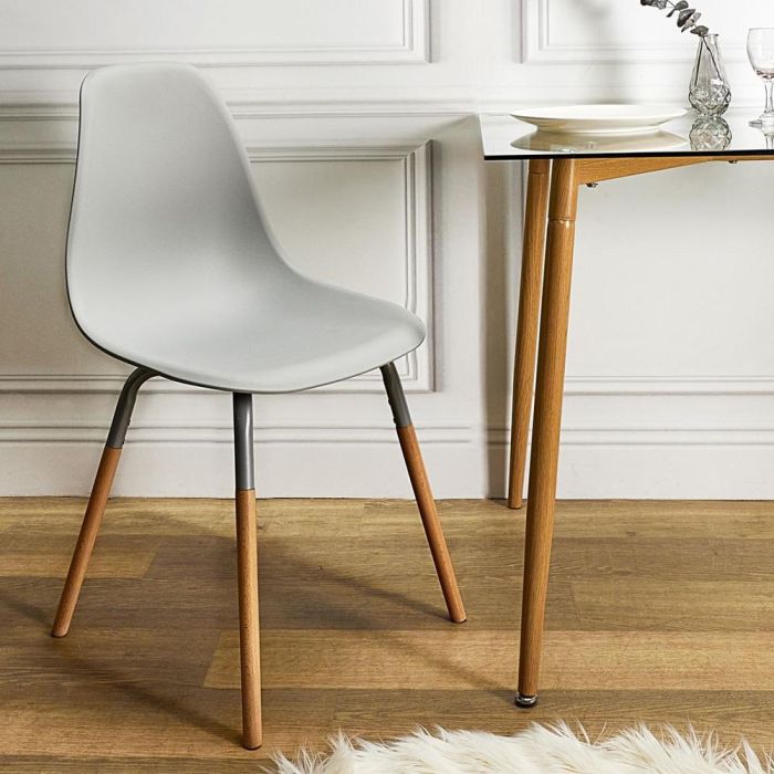 Home Deco Factory Silla Phenix Gris Claro Essentiel - Diseño Escandinavo, Polipropileno y Hierro 4