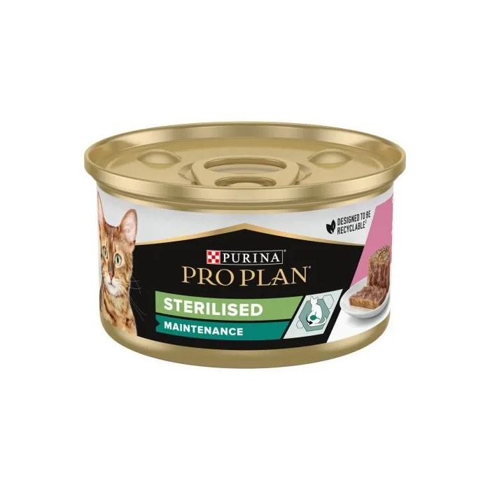 Purina Pro Plan Feline Lata Esterilizado Lata Salmon Atun 24x85 gr