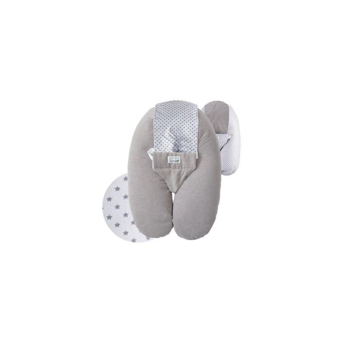 TINEO Multirelax - Cojín de maternidad escalable - Esponja - Gris y lunares 1 TINEO Multirelax - Cojín de maternidad escalable - Esponja - Gris y lunares 1