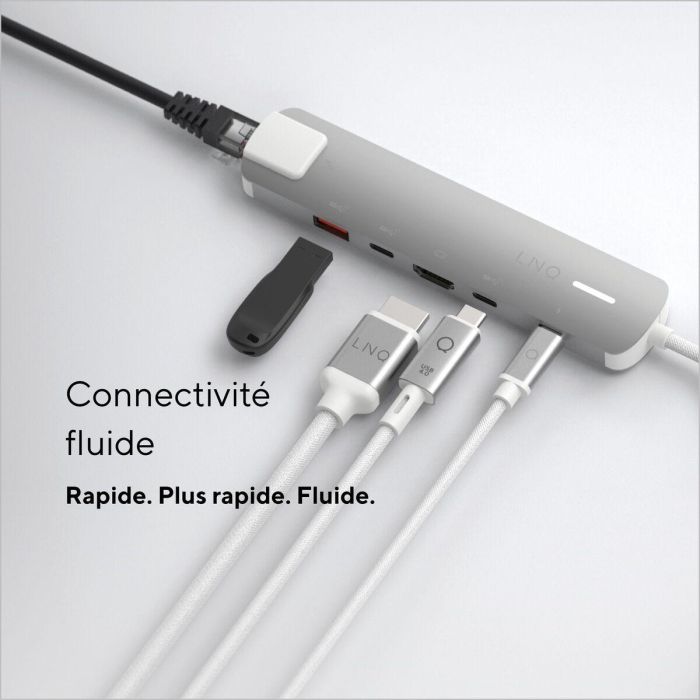 Hub USB Linq Byelements LQ49061 Blanco Gris 10 Hub USB Linq Byelements LQ49061 Blanco Gris 10