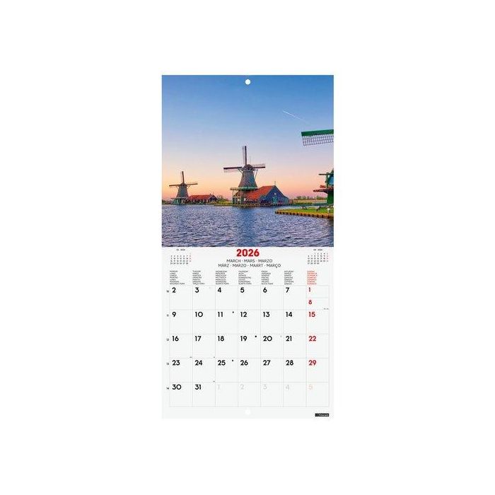 Calendario (2026) Finocam Internacional Pared Imagenes Mensual Para Escribir 180X180 Travelling