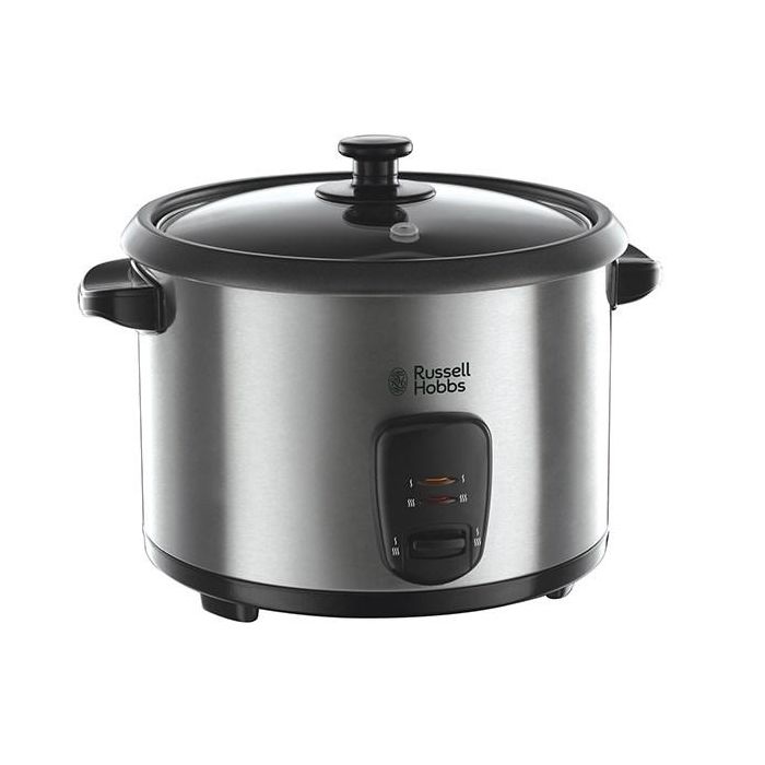 Russell Hobbs 19750-56 Arrocero-Cocedor a Vapor, 10 Tazas, Función de Mantenimiento de Calor, Bandeja para Cocinar al Vapor, Tapa de Cristal