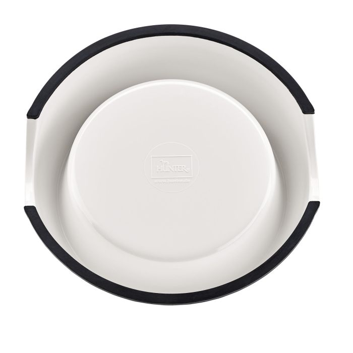 Hunter Comedero de Melamina con Cuenco Extraíble de Acero Inoxidable 350 mL Blanco Antideslizante y Resistente Fácil Limpieza