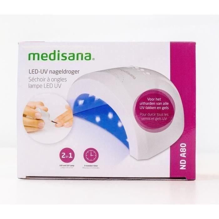 Secador de uñas UV LED - MEDISANA - ND A80 - 2 en 1 para todos los geles y barnices UV - Temporizadores - 2 intensidades - Apagado automático 3