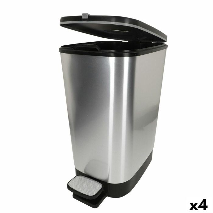 Cubo de basura Curver Gris Plástico 25 L (4 Unidades) Cubo de basura Curver Gris Plástico 25 L (4 Unidades)