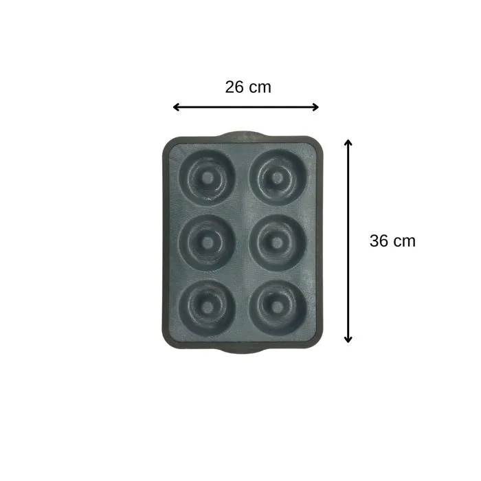 Zenker Molde 6 Donuts Silicone 36x26 cm Negro Reforzado Fibra de Vidrio ZEN5051126855390