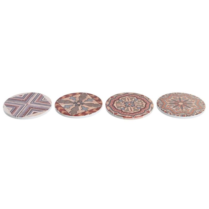 Posavasos Arabe DKD Home Decor Beige Marron 10.8 x 0.7 x 10.8 cm Set de 4 2