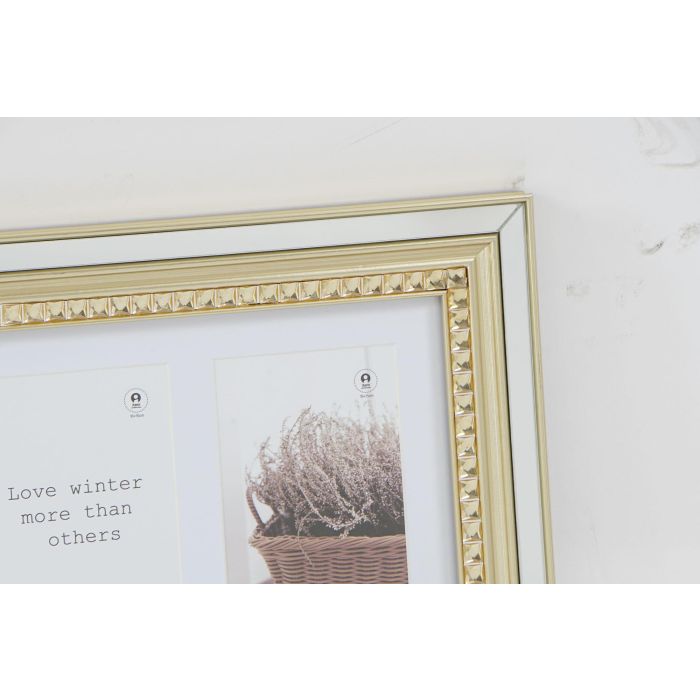 DKD Home Decor Marco de Fotos Múltiple Tradicional para 3 fotos, Dorado y Plateado con Cristal, 46,5x28,5 cm (Pack 2 Unidades) 2 DKD Home Decor Marco de Fotos Múltiple Tradicional para 3 fotos, Dorado y Plateado con Cristal, 46,5x28,5 cm (Pack 2 Unidades) 2