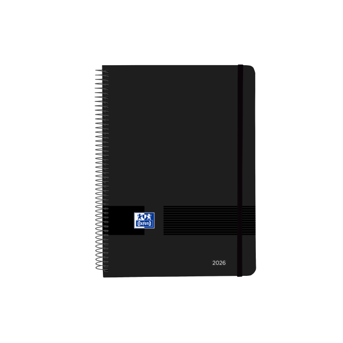 Oxford Agenda Anual Live&Go Espiral A5 128 Hojas Negro 2026