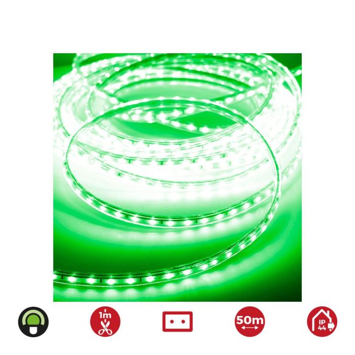 Tira de led 50m. 60 leds/m 4,2w/m verde edm 220-240v ip44